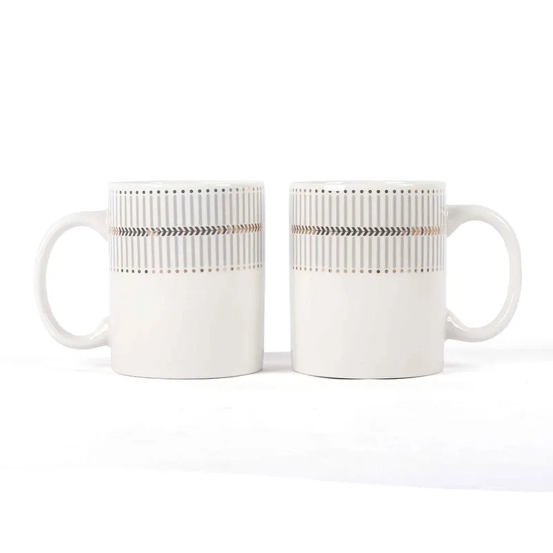 Cafe 24k Gold Brushed Porcelain Coffee Mug (350 mL Each) - Set Of Six media 4
