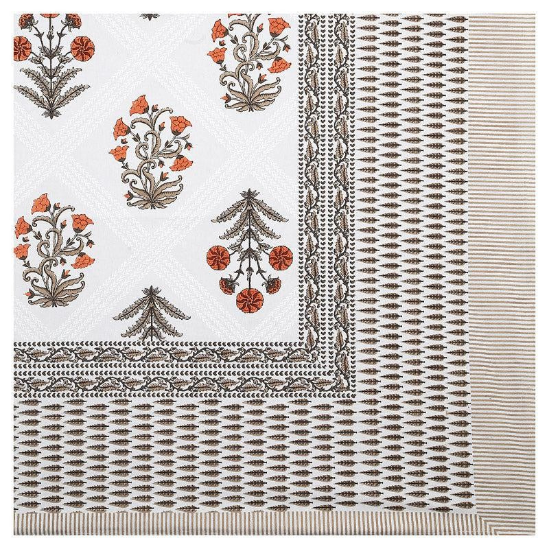 Brynn Floral Cotton Bedsheet (Brown,Grey) - 160 TC media 4