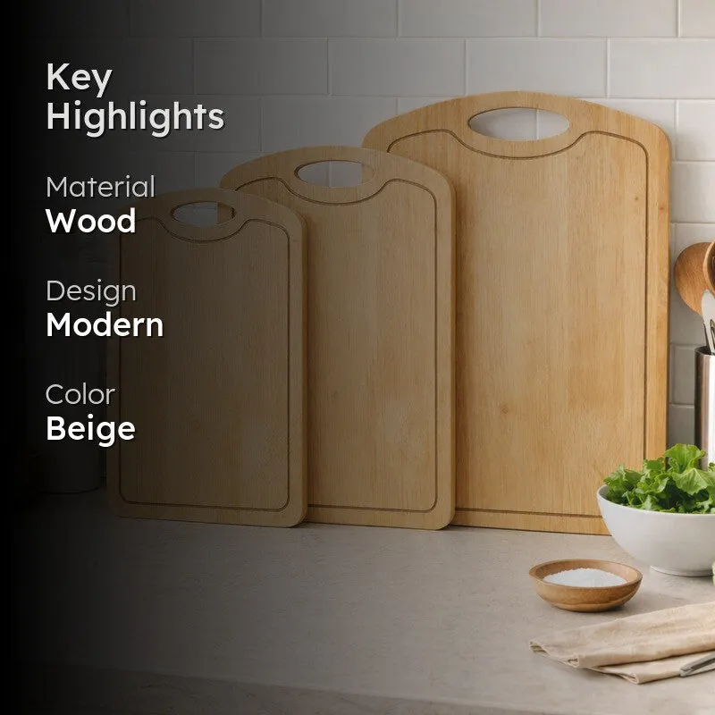 Rioware TimberEase Kitchen Prep Board (Beige) - Set Of Three media 2