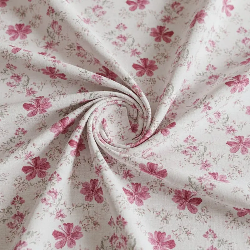 Jumina Floral Printed Cotton Bedsheet (Pink) - 180 TC media 5