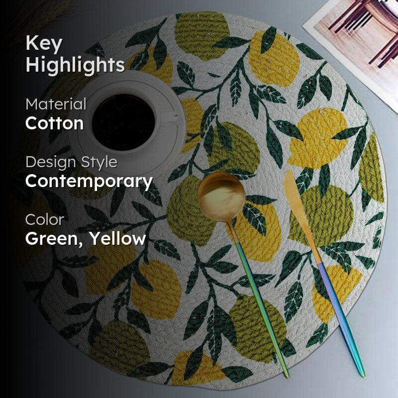 Fruity Farm Placemat - Green & Yellow media 2