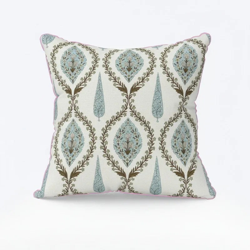 Teardrop Motif White & Green Cushion Cover Set - Set Of Three media 3