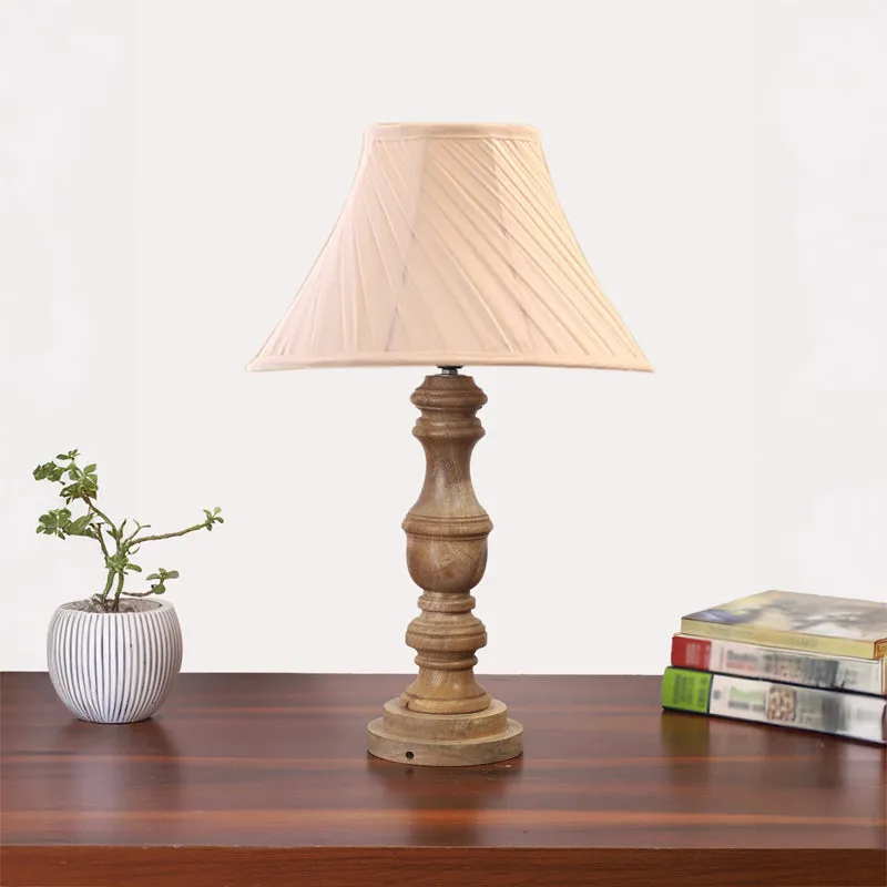 Twistra I Carve Wooden Table Lamp - Ivory,Brown media 3