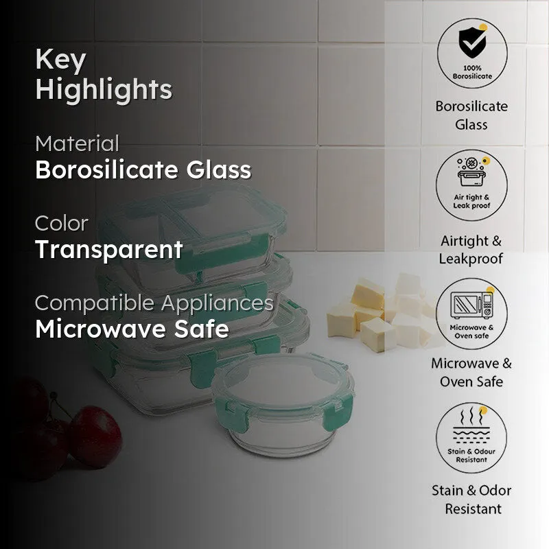 Crusade Glass Container (580, 635, 640 & 1040 ML) - Set Of Four media 2