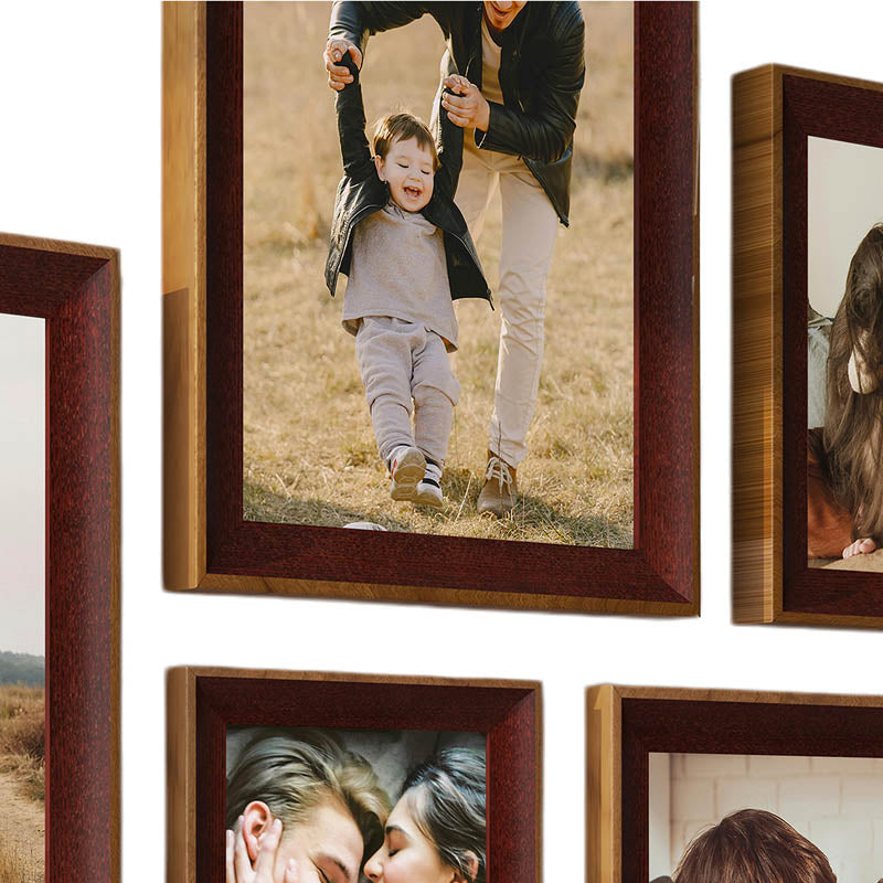Memories Acrylic Wooden Photo Frames (Brown) - Set Of Five media 6