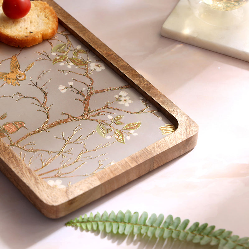Ethereal Vines Mango Wood Platter - Rectangle media 3