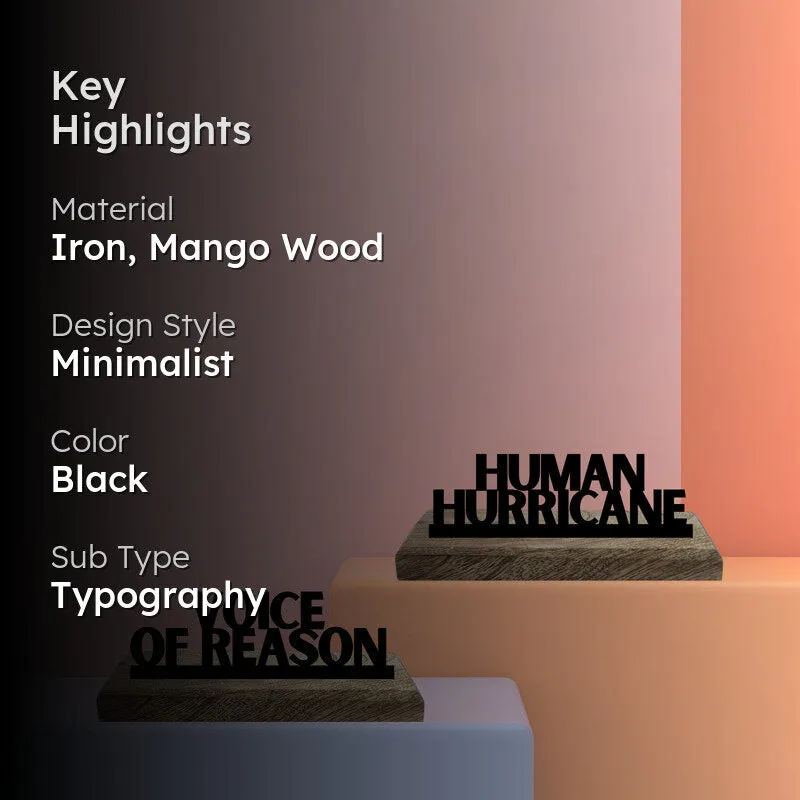 Human Hurricane Typography Showpiece - Set Of Two media 2