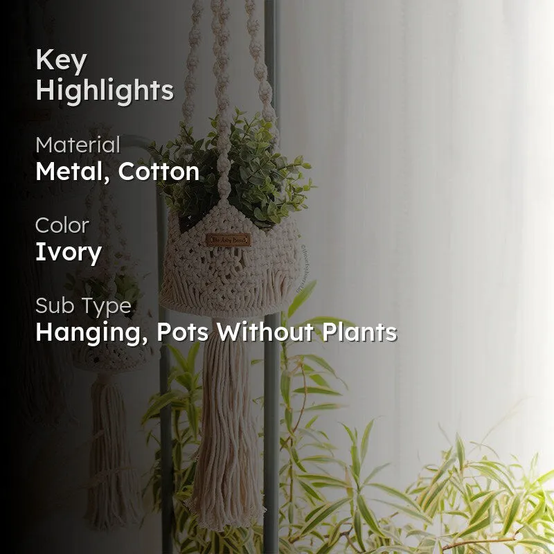 Hippie Glee Handcrafted Macrame Hanging Planter media 2