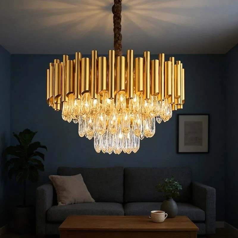 Elite Radiance Metal Chandelier - Gold media 1