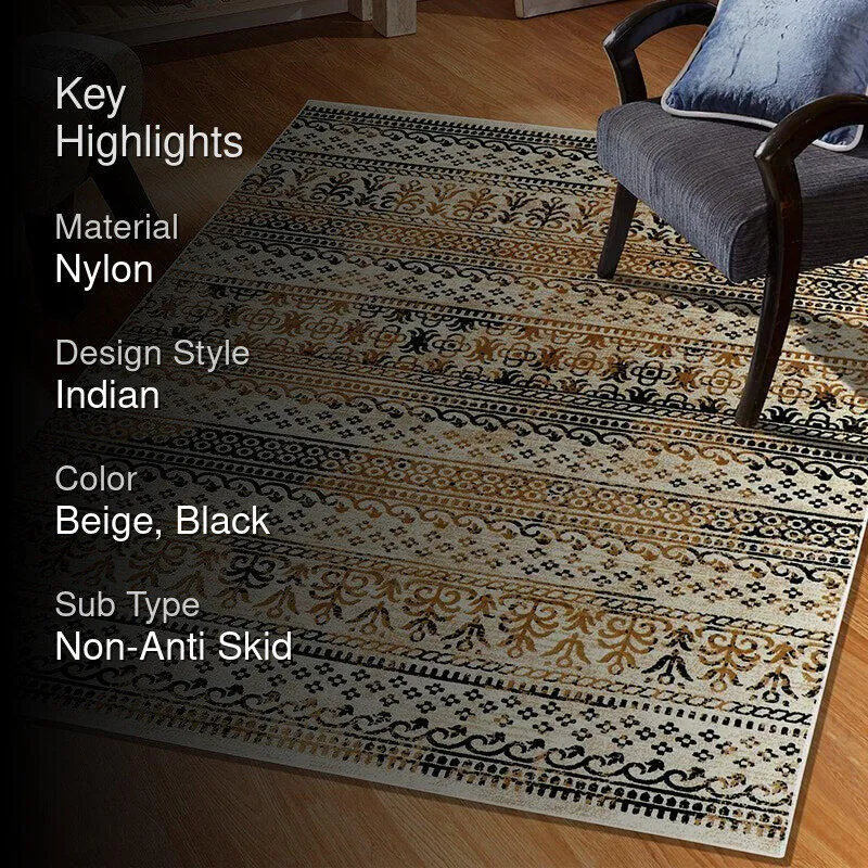 Driva Ethnic Nylon Dhurries - Beige & Black media 2