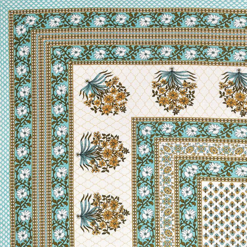Prerna Ethnic Printed Cotton Bedsheet (Green) - 140 TC media 4