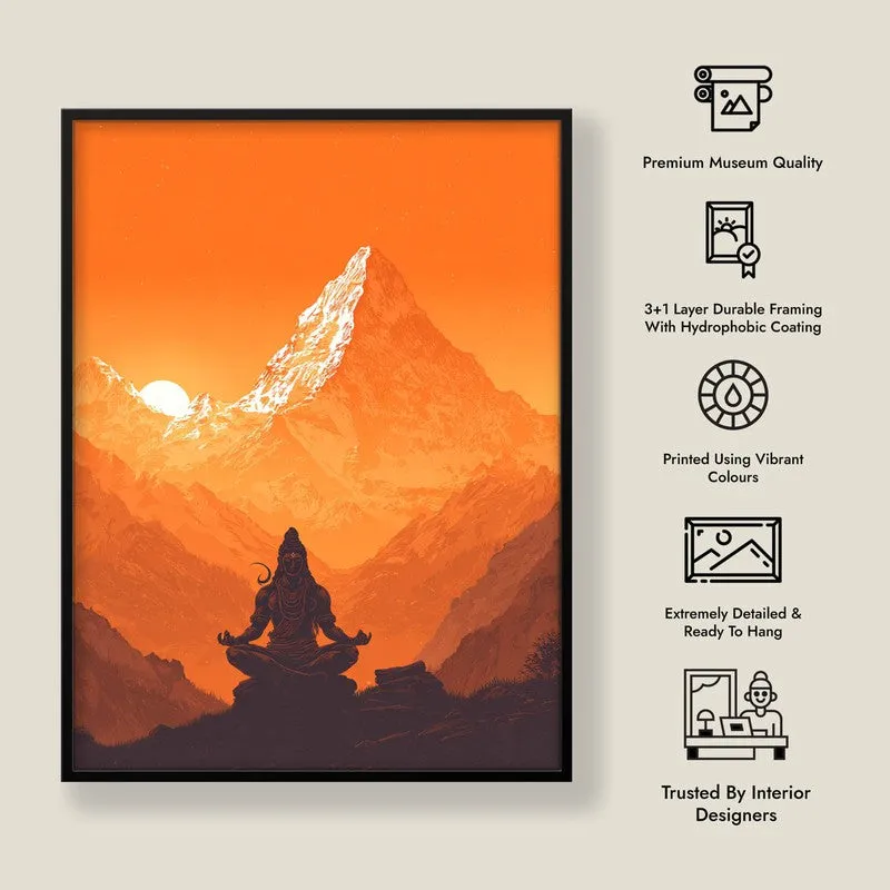 Mahadev Meditating Blissful Archival Paper Wall art media 8