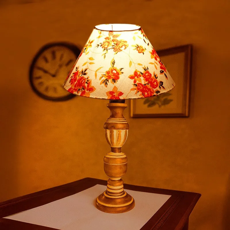 Zenrae Floral Wooden Table Lamp - Multicolor media 1