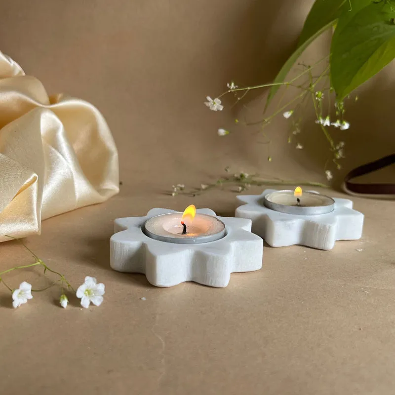 Eudora Star Handcrafted Marble Tealight Candle Holder - Set Of Two media 3