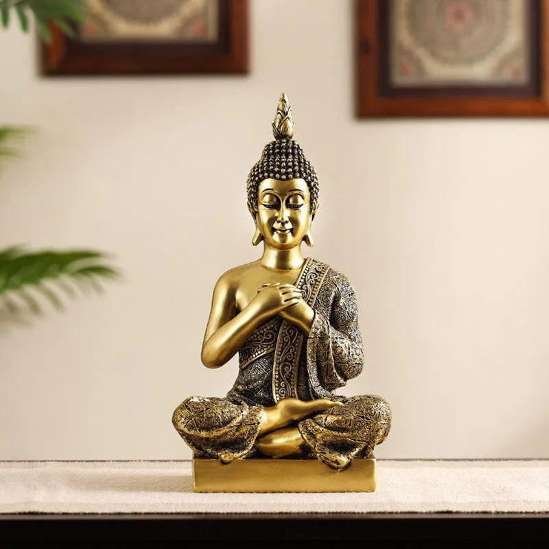 Ornate Meditating Buddha Showpiece media 1
