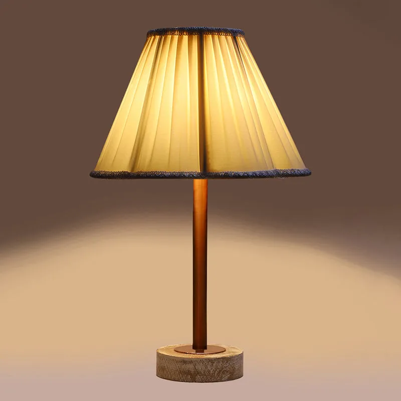 Pleatra Rodin Wooden Table Lamp - White,Copper media 6