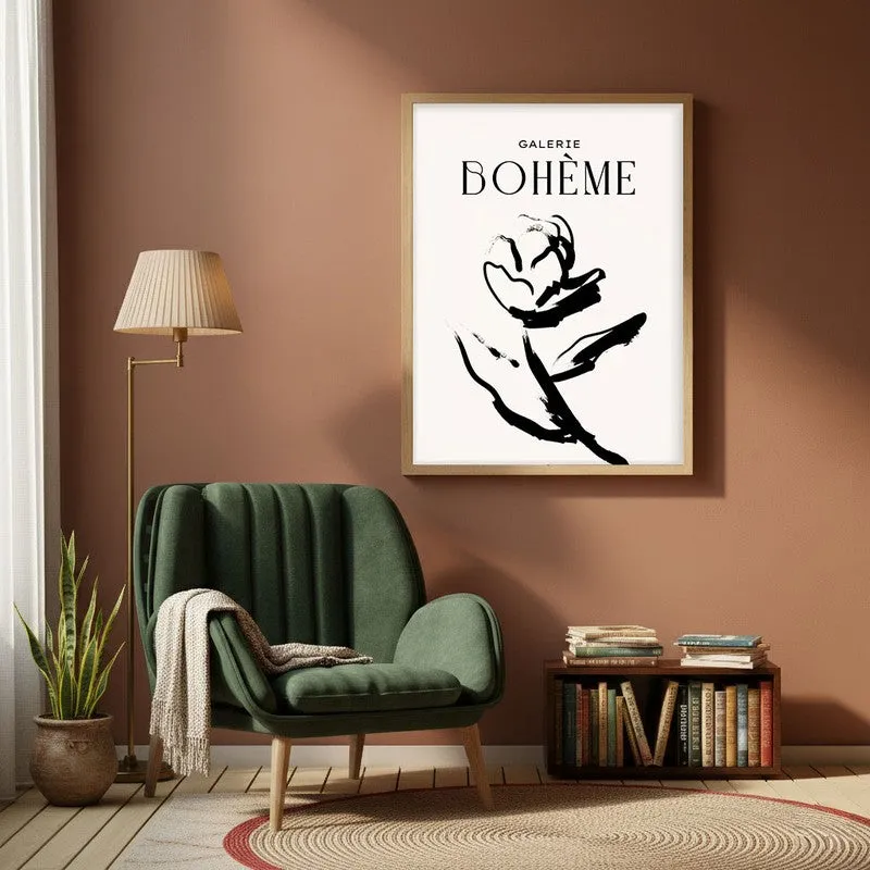 Expressive Flora Canvas Wall Painting With Brown Frame media 1