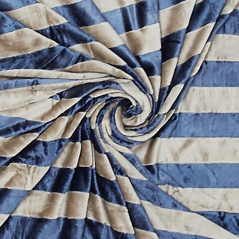 Monte Carlo Strivon Bold Stripes Polyester Blanket (Navy Blue) - 300 GSM media 6