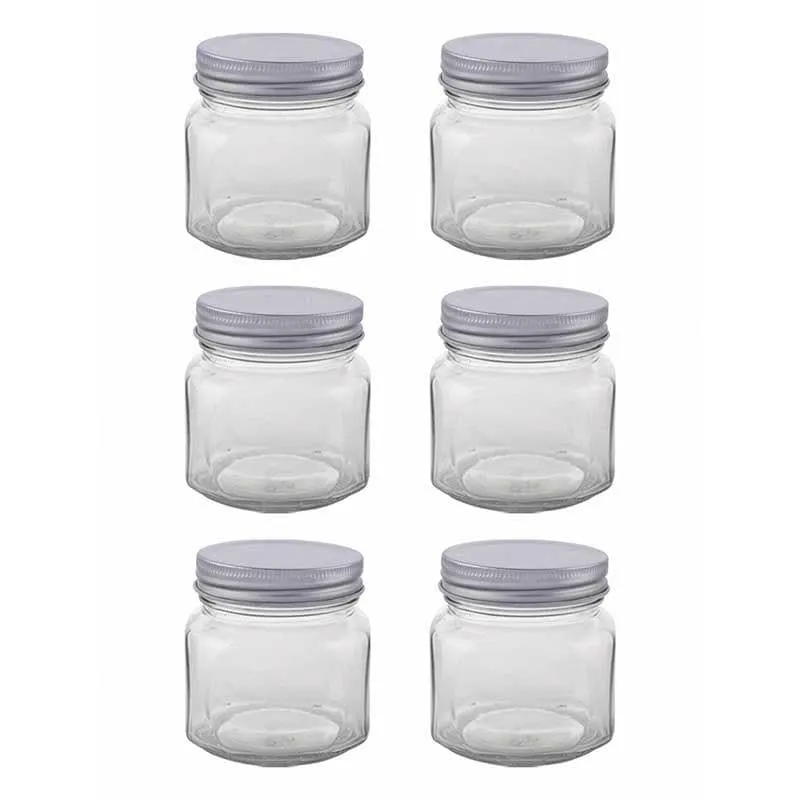 ZIva Storage Jar with Metal Lid (300 mL Each) - Silver - Set of Six media 3