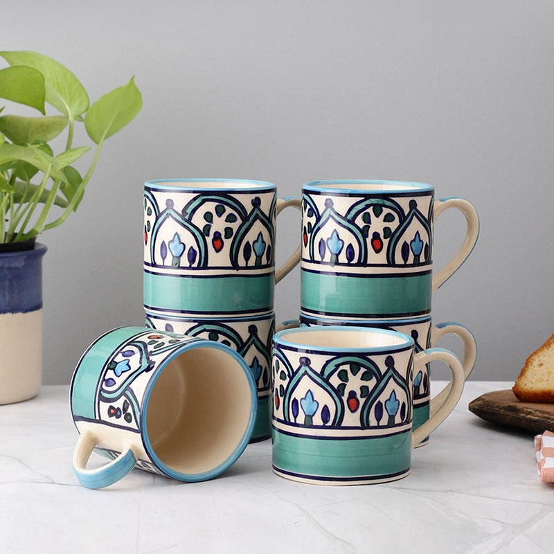 Medina Ceramic Tea Cup (130 mL Each) - Set of Six