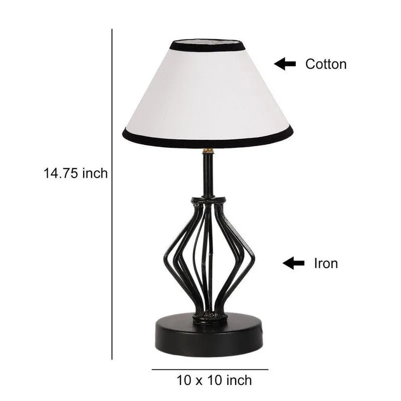 Firefly Metal Fabric Table Lamp - White,Black media 7