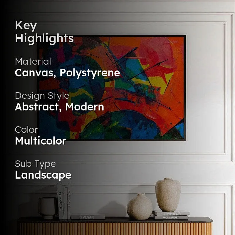 Colors Of Abstract Canvas Wall Painting - Black Frame media 2