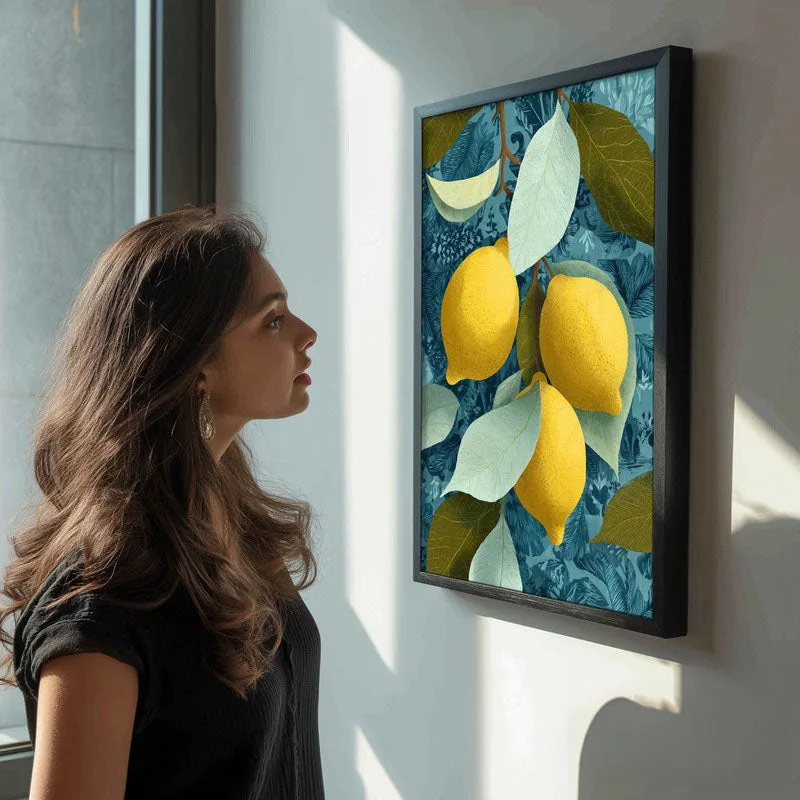 Citrus Burst Canvas Wall Painting - Black Frame media 6
