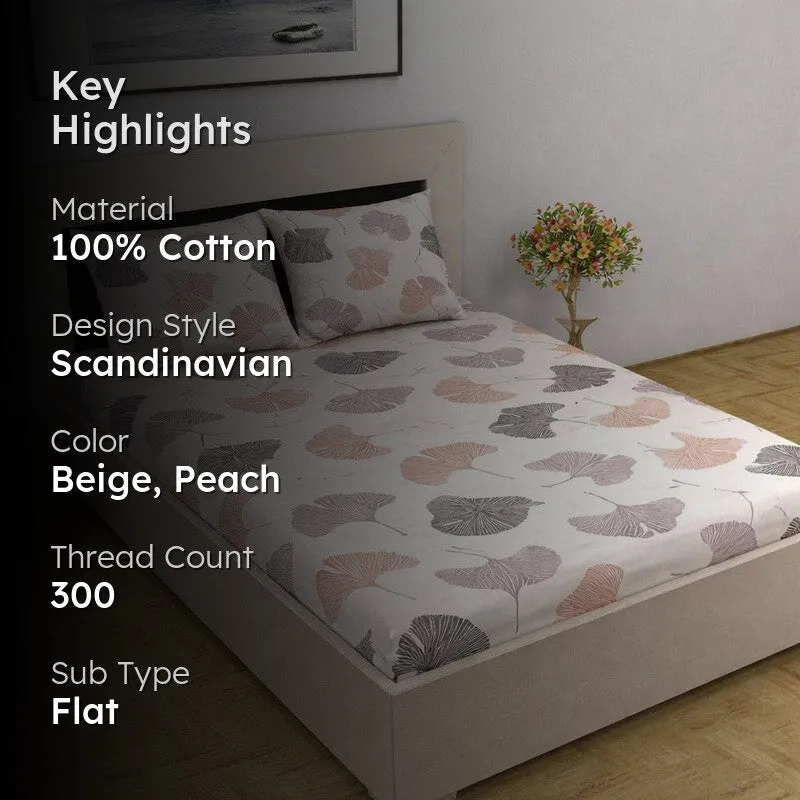 Pastel Bloom Cotton Bedsheet - 300 TC media 2