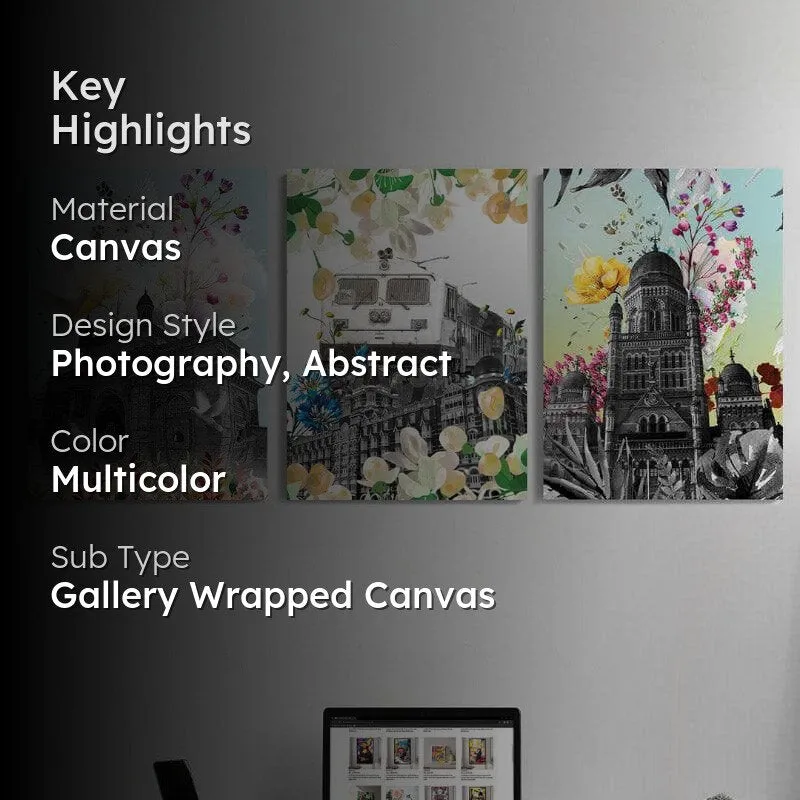 Rich Heritage Canvas Wall Painting - Set Of Three media 2