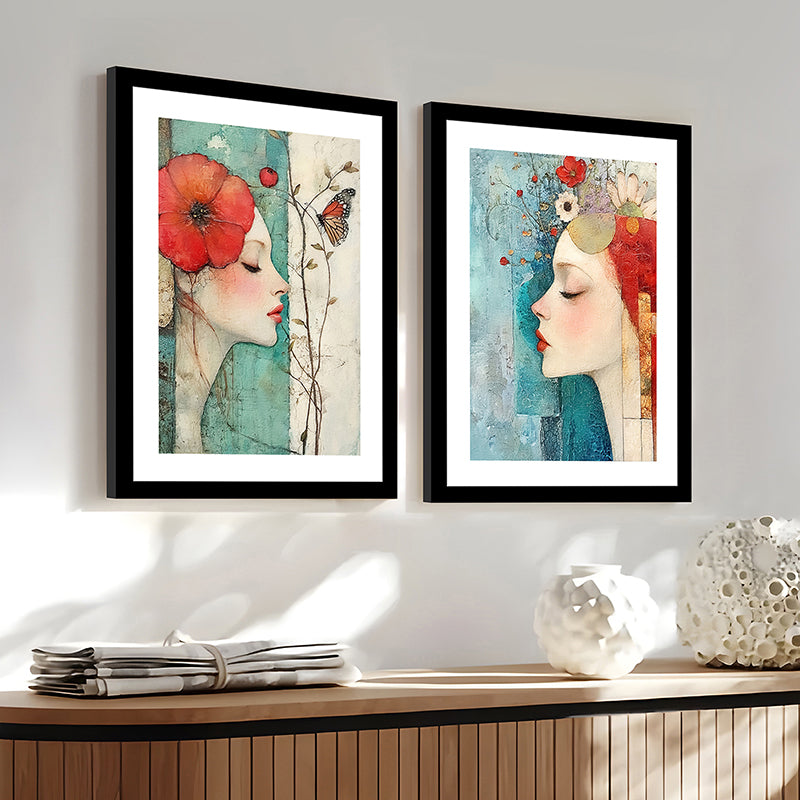 Painted Beauty Wall Art With Frame - Set Of Two media 8