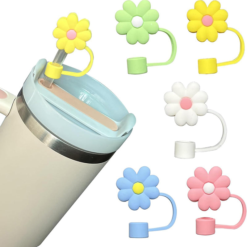 Pastel Daisy Straw Cover - Set Of Five media 3