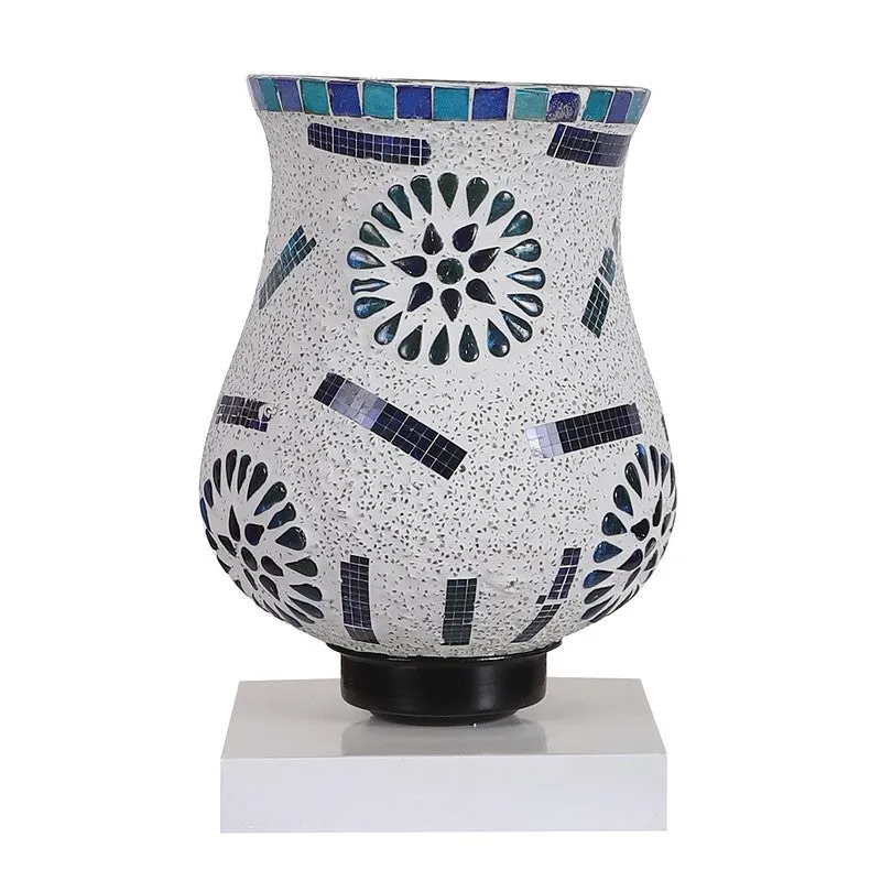 Lightfleck Mosaic Glass Table Lamp With Wooden Base - Multicolor media 5