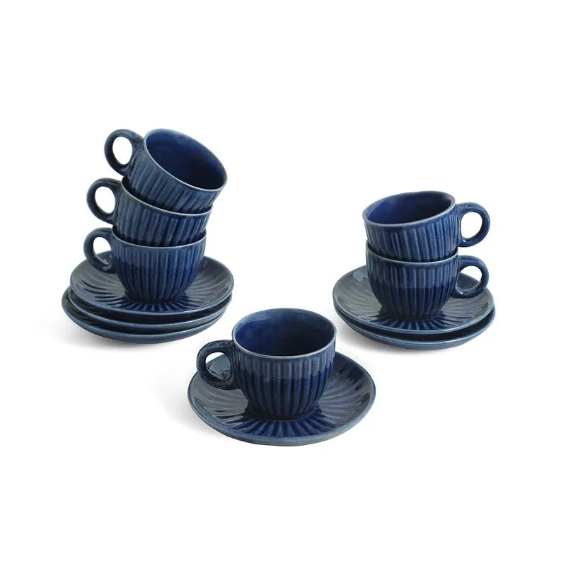 Midnight Ripped Cup & Saucer (150 Ml) - Set Of Six media 3