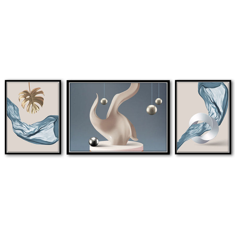 Charit Cotton Canvas Wall Art - Set Of Three media 4