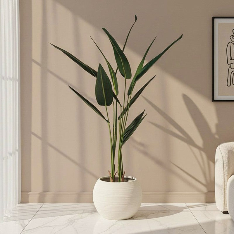 4.3 ft Tranquil Leaf Artificial Plant With Black Plastic Pot