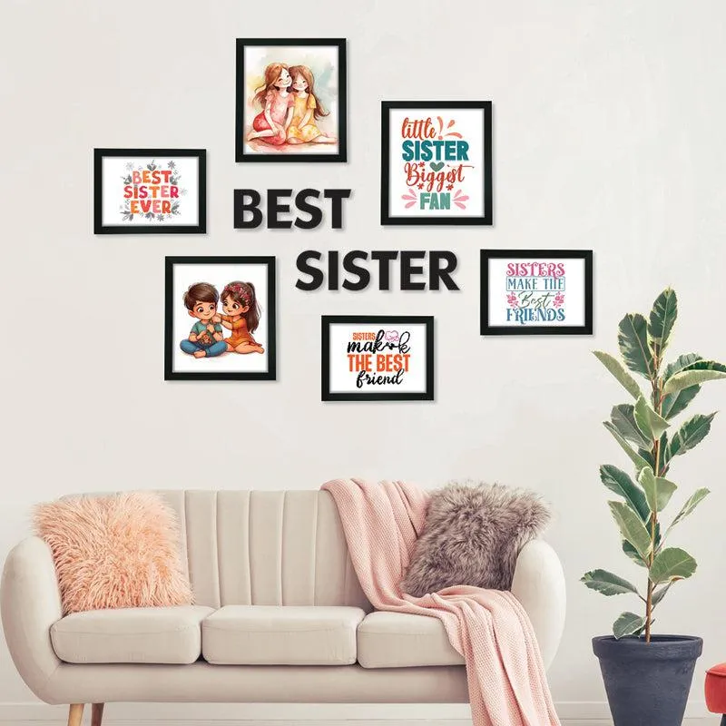 Lembrete "Best Sister" Synthetic Photo Frame - Seven Piece Set media 1