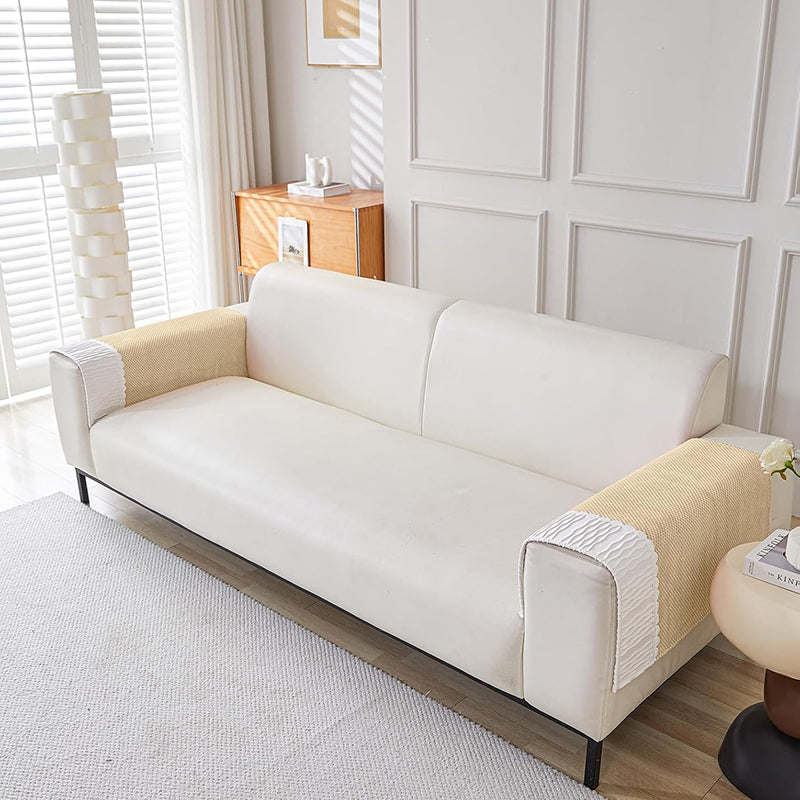 Blanco Textured Velvet Sofa Mat - Beige media 7