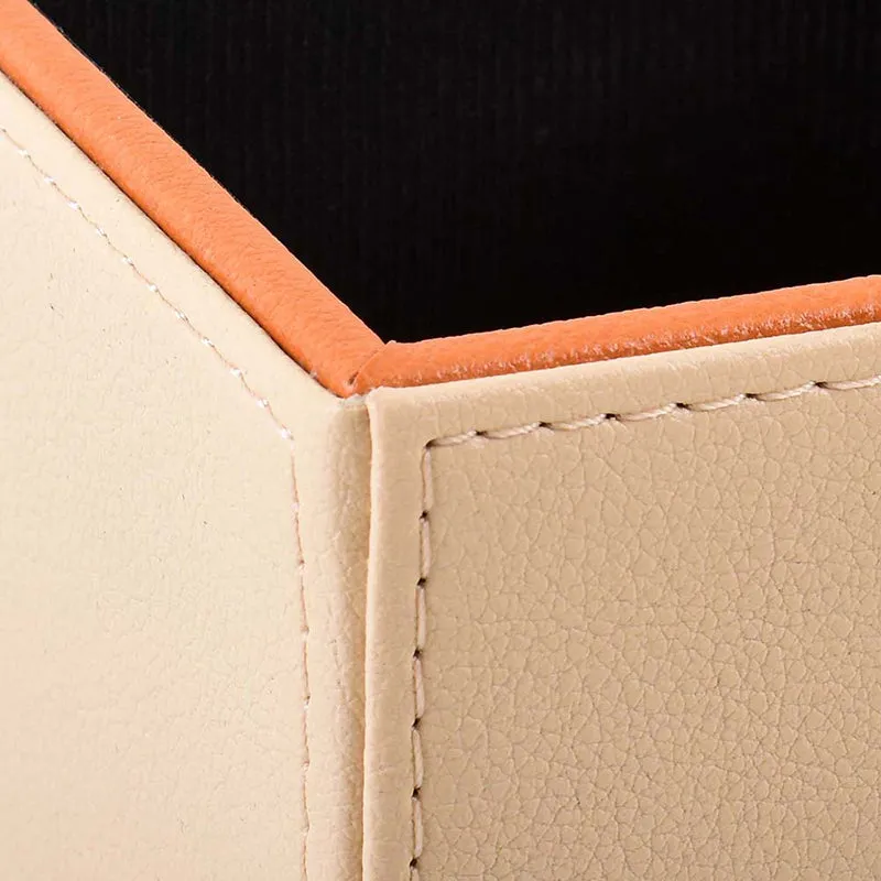 Tisca Faux Leather Desk Organizer - Beige media 5