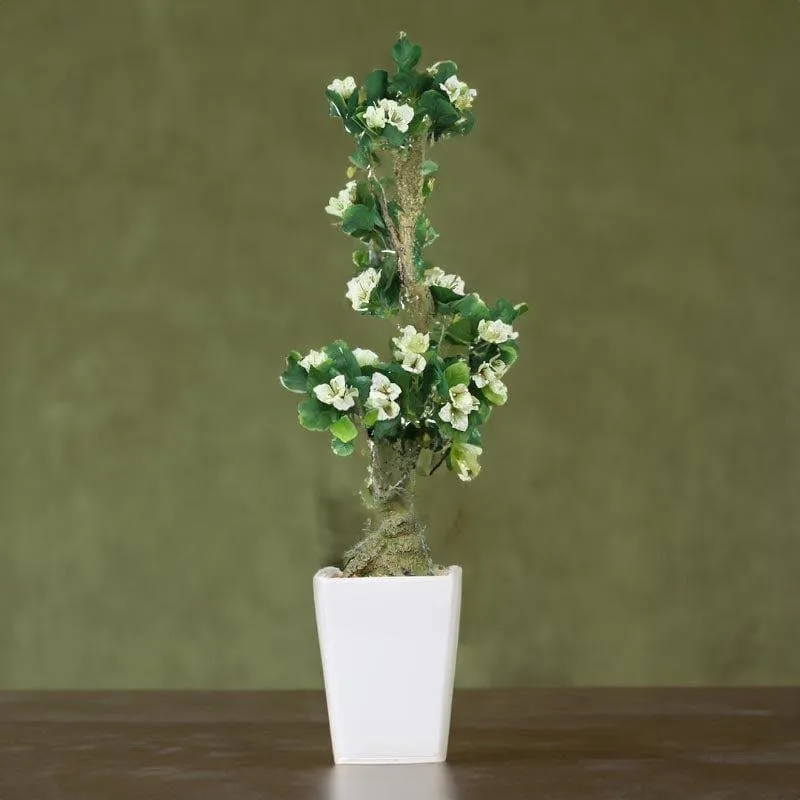 Tall Faux Bougainvillea Bonsai (59 cms) - White media 2