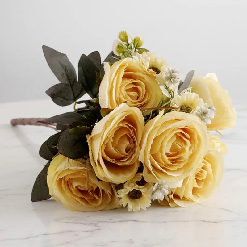 AarviDecor Sunny Rose Silk Artificial Flowers media 3
