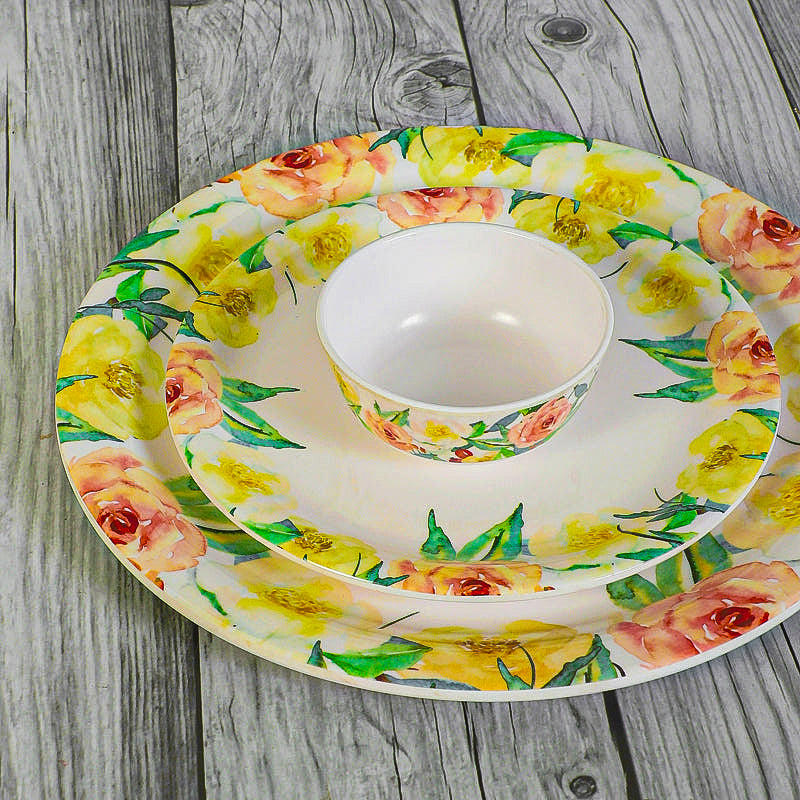 Floro Wrap Melamine Dinner Set - 24 Piece Set media 3