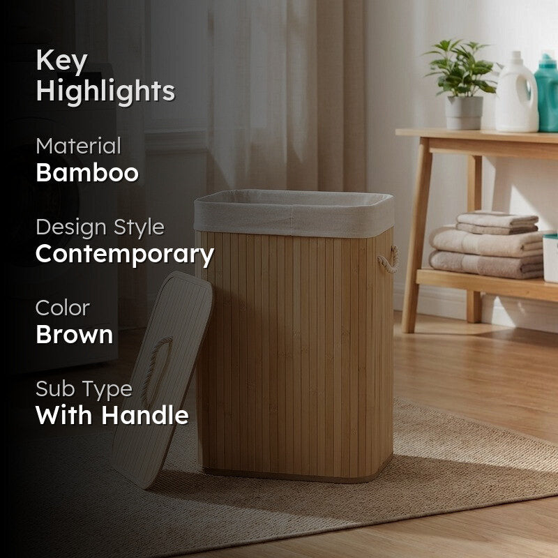 Rioware Slim Laundry Basket - Brown media 2