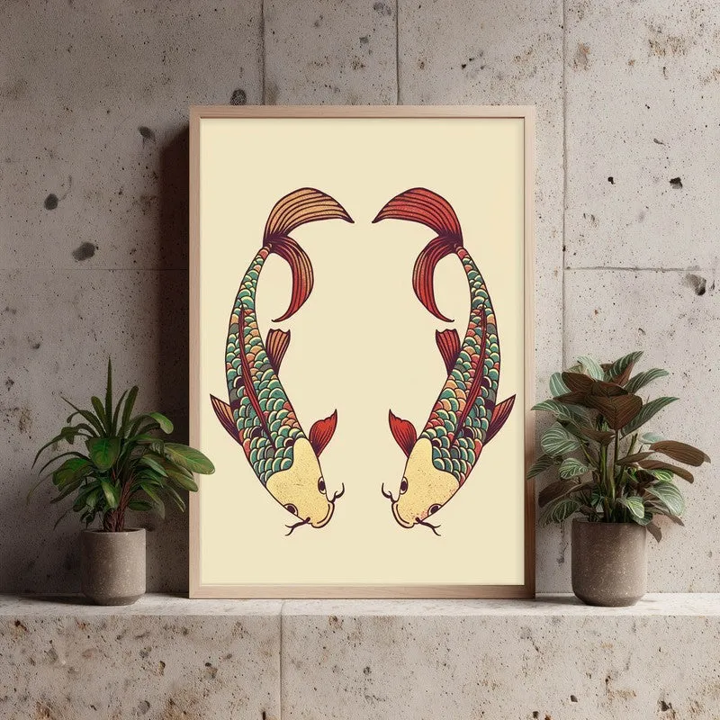 Decorative Bird Illustration Canvas Wall Painting With Brown Frame media 3