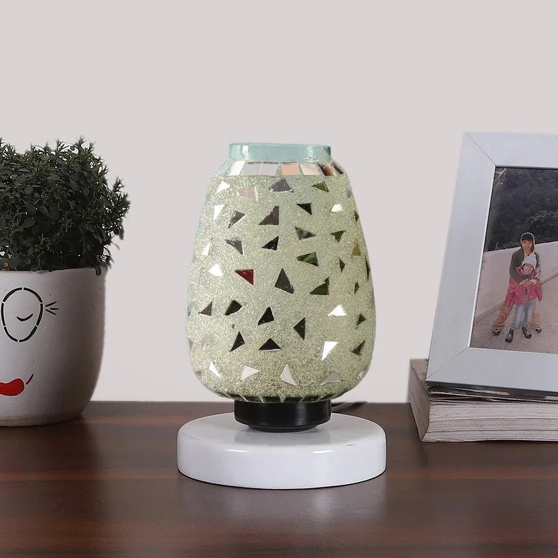 Prismine Mosaic Glass Table Lamp With Wooden Base - Multicolor media 4