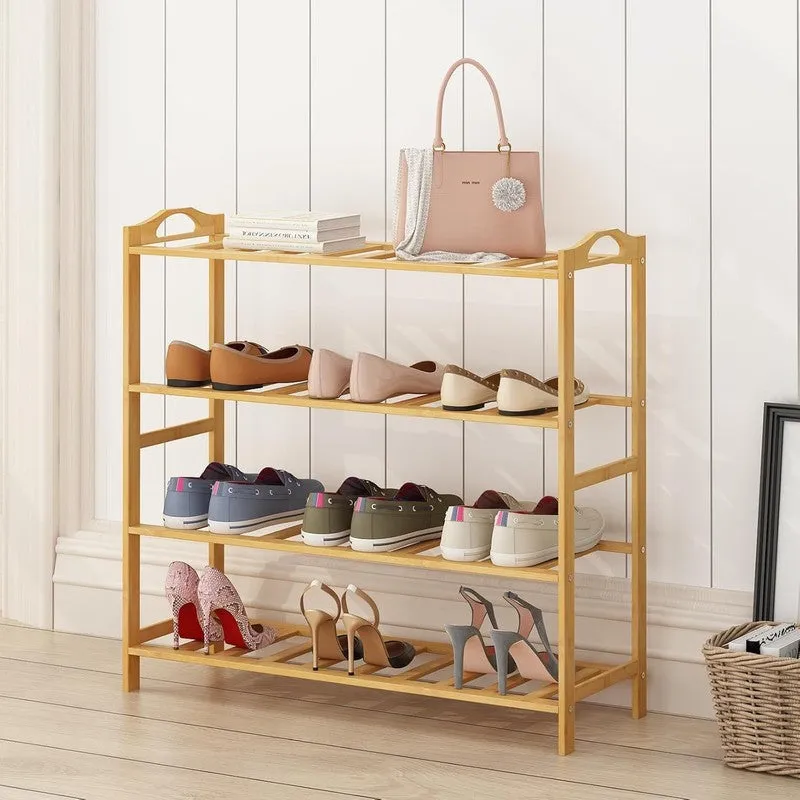 Rustic Mango Wood Shoe Rack – Freeform Design media 1