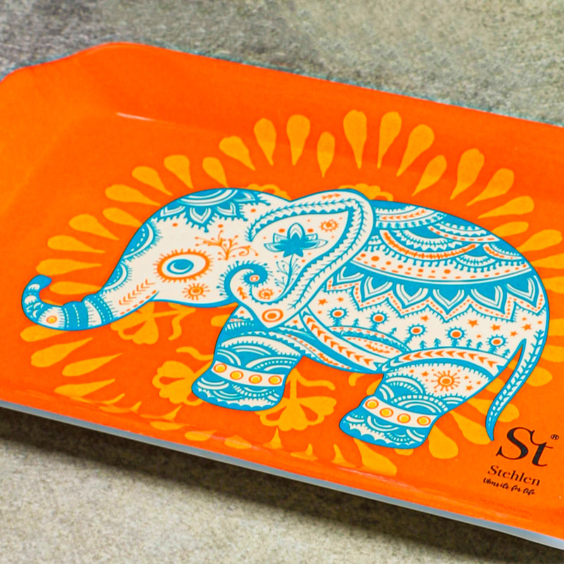 Vibrant Haathi Melamine Serving Tray media 3