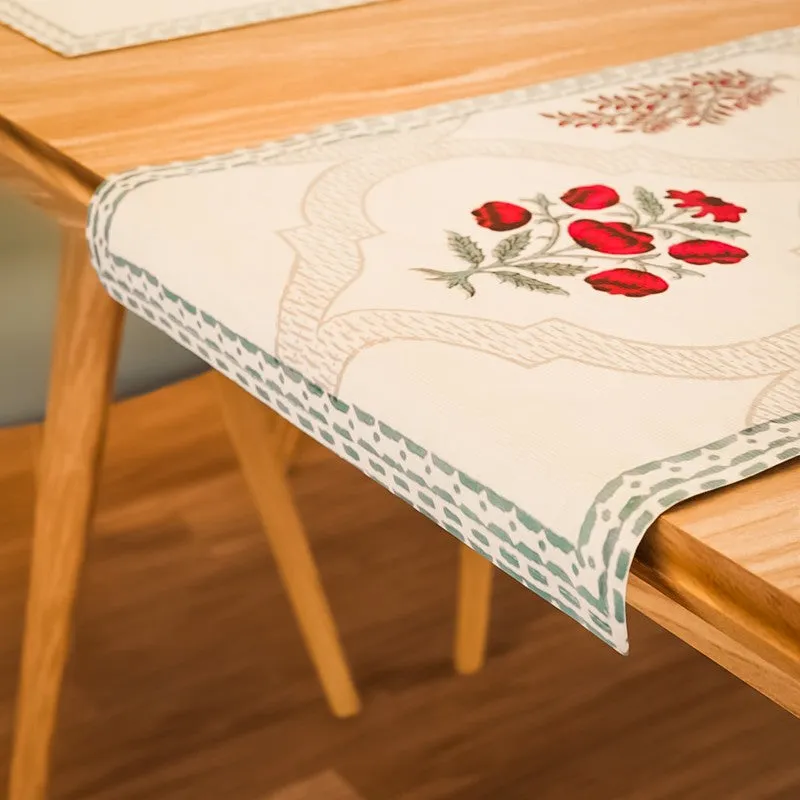 Earthy Elegance Cotton Table Linen Set (Red) - Seven Piece Set media 5