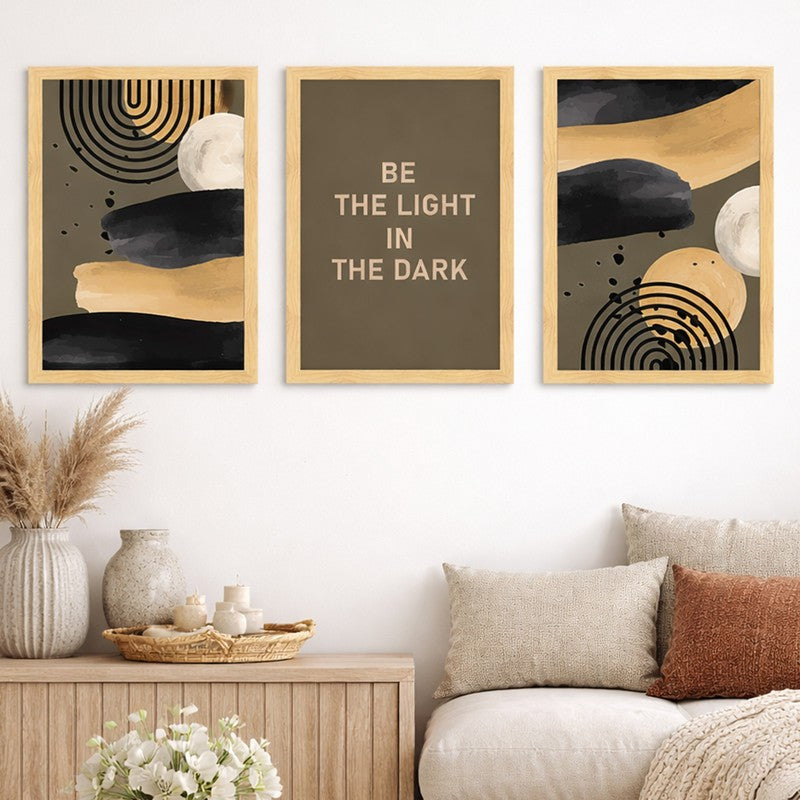 Be The Light Abtract Wall Art - Set Of Three