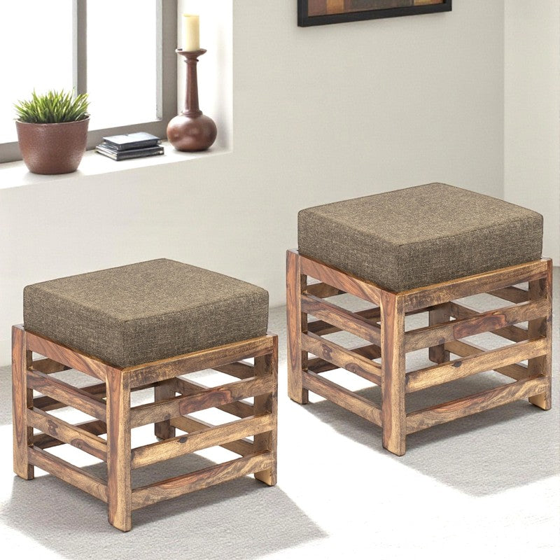 Tynex Sheesham Wooden Bench with Cushions (Brown) - Four Piece Set
