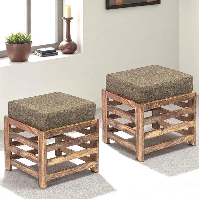 Tynex Sheesham Wooden Bench with Cushions (Brown) - Four Piece Set media 1